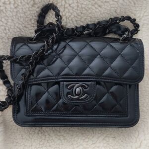 Chanel Glossy Black Quilted Mini Bag